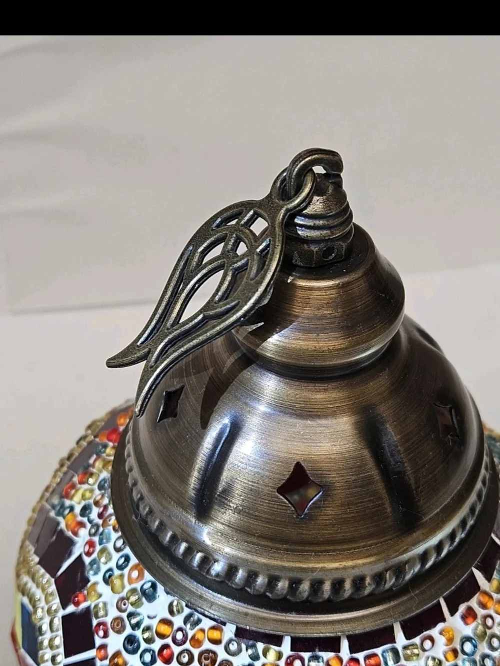 Turkish/Anatolian Demmex Mosaic Table Lamp Exquisite Colourful Cap Top ONLY